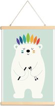 JUNIQE - Posterhanger Be Brave Polar -20x30 /Blauw & Wit