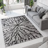 Tapiso Bali PP Vloerkleed Woonkamer Slaapkamer Grijs Zwart Abstract Design Interieur Sfeervol Woonsfeer Modern Duurzaam Hoogwaardig Tapijt Maat - 250x350