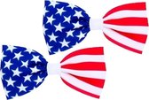 4x stuks USA /Amerikaans verkleed vlinder strikje 16.5 cm - Landen vlaggen thema feestartikelen