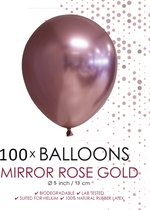 Rosé gouden ballonnen chroom 13cm | 100 stuks