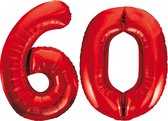 Rode cijfer ballonnen 60.