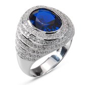 Heren Ring Zilver Luther blauw large