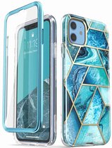 Cosmo 360 Backcase hoesje met screenprotector iPhone 11 - Marmer Ocean