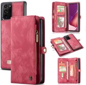 CaseMe Vintage portemonnee hoesje Samsung Note 20 Ultra Rood