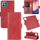 Voor OPPO Reno4 SE Dubbelzijdige magnetische gesp Horizontale flip lederen tas met houder & kaartsleuven en portemonnee (rood)