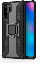 Iron Warrior schokbestendige pc + TPU beschermhoes voor Huawei P30 Pro, met ringhouder (zwart)