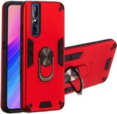 Voor vivo V15 Plus / V15 Pro / S1 Pro 2 in 1 Armor Series PC + TPU beschermhoes met ringhouder (rood)