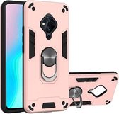 Voor vivo S5 2 in 1 Armor Series PC + TPU beschermhoes met ringhouder (roségoud)