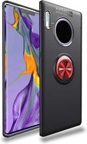 Voor Huawei Mate 30 Pro metalen ringhouder 360 graden roterende TPU-hoes (zwart + rood)