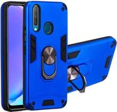 Voor vivo Y17 / Y15 / Y12 / U10 / Y11 / Y3 2 in 1 Armor Series PC + TPU beschermhoes met ringhouder (donkerblauw)