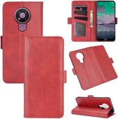 Voor Nokia 3.4 Dual-side magnetische gesp horizontale flip lederen tas met houder & kaartsleuven & portemonnee (rood)