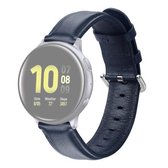 Voor Galaxy Watch Active Smart Watch rundleer polsband horlogeband, maat: L 20 mm (blauw)
