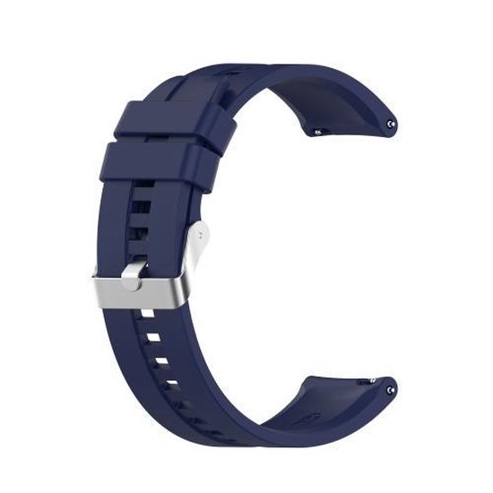 Voor Amazfit GTS 2e / GTS 2 20 mm siliconen vervangende band horlogeband met zilveren gesp (middernachtblauw)
