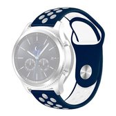 Voor Samsung Gear S4 Active 22mm tweekleurige siliconen vervangende band horlogeband (blauw wit)
