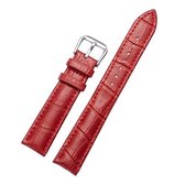 Kalfsleer afneembare horloge lederen polsband, specificatie: 14 mm (rood)