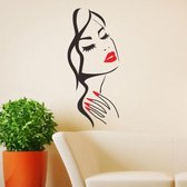 Beauty Studio Persoonlijkheid Creatief Schoonheidsportret Gesneden Muurstickers (Rood)