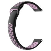 Dubbele kleur polsband horlogeband voor Galaxy S3 Ticwatch Pro (zwart roze)