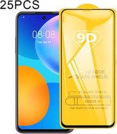 Voor Huawei P Smart 2021 25 STKS 9D Volledige lijm Volledig scherm gehard glasfilm