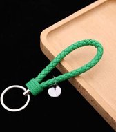 100 stuks geweven lederen koord sleutelhanger auto hanger lederen sleutelhanger baotou met klein rond stuk (donkere dreen)
