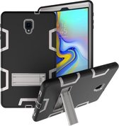 Voor Samsung Galaxy Tab A 10.5 T590 schokbestendige pc + siliconen beschermhoes, met houder (zwartgrijs)