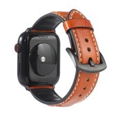 Echt lederen horlogeband voor Apple Watch Series 6 & SE & 5 & 4 40 mm / 3 & 2 & 1 38 mm (geelbruin)