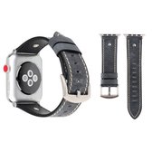 Crowe Star reliëf textuur lederen polshorloge band voor Apple Watch Series 3 & 2 & 1 38 mm (grijs)