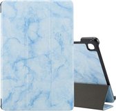 Voor Samsung Galaxy Tab A7 T505 Marble Texture Pattern Horizontale Flip lederen tas, met drie-vouwbare houder & Sleep / Wake-up (blauw)