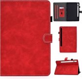Voor Samsung Galaxy Tab S7 T870 Koeienhuid Textuur Horizontale Flip Leren Case met Houder & Kaartsleuven & Slaap / Wekfunctie (Rood)