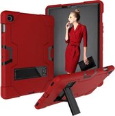 Voor Galaxy Tab S5e T720 Contrastkleur Siliconen + PC Combinatiehoes met houder (rood + zwart)