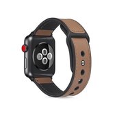 Plak lederen TPU horlogeband voor Apple Watch Series 6 & SE & 5 & 4 40 mm / 3 & 2 & 1 38 mm (lichtbruin)