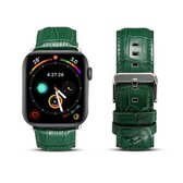 Voor Apple Watch Series 6 & SE & 5 & 4 44mm / 3 & 2 & 1 42mm koeienhuid krokodil textuur band horlogeband (groen)