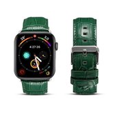 Voor Apple Watch Series 6 & SE & 5 & 4 40mm / 3 & 2 & 1 38mm koeienhuid krokodil textuur band horlogeband (groen)