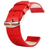 Kakapi voor Apple Watch 42 mm Krokodil textuur geborstelde gesp lederen horlogeband, alleen gebruikt in combinatie met connectoren (S-AW-3293) (rood)