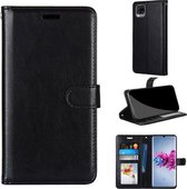 Voor ZTE Axon 11 5G Pure Kleur Horizontale Flip PU lederen tas met houder & kaartsleuven & portemonnee & fotolijst (zwart)