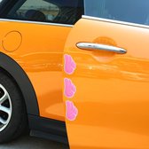 4 STKS Angel Wing Vorm Cartoon Stijl PVC Auto Auto Bescherming Anti-kras Deur Guard Decoratieve Sticker (Roze)