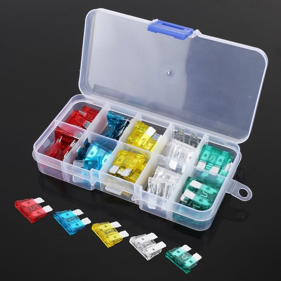 10A / 15A / 20A / 25A / 30A Blade Zekeringen Set voor Auto Voertuig (50 stks in een verpakking, de prijs is voor 50 stks)