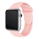 Dubbele klinknagels siliconen horlogeband voor Apple Watch Series 3 & 2 & 1 38 mm (roze)