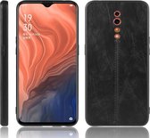 Voor Oppo Reno Z Schokbestendig Naaien Koe Patroon Huid PC + PU + TPU Case (Zwart)