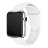 Dubbele klinknagels siliconen horlogeband voor Apple Watch Series 3 & 2 & 1 38 mm (wit)