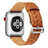 Voor Apple Watch Series 5 en 4 44 mm lederen horlogeband met reliÃ«f leer (bruin)