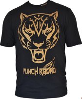 Punch Round Tiger Razor Shirt Zwart Goud Kies uw maat: XXL