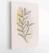 Botanical wall art vector set. Golden foliage line art drawing with watercolor 3 - Moderne schilderijen – Vertical – 1931500550 - 115*75 Vertical