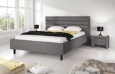 Tweepersoonsbed Larysa - Grijs - Velvet - 160x200 cm