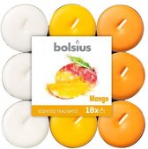 Bolsius Geurkaarsen Theelicht Mango Oranje/Wit 18 Stuks