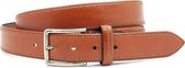 Cognac  heren riem 3.5 cm breed - Cognac - Sportief - Echt Leer - Taille: 100cm - Totale lengte riem: 115cm