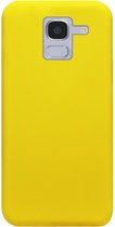 - ADEL Siliconen Back Cover Softcase Hoesje Geschikt voor Samsung Galaxy J6 Plus (2018) - Geel