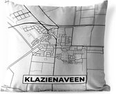 Sierkussen extérieur - Plan de la ville - Klazienaveen - Grijs - Wit - 60x60 cm - Résistant aux intempéries