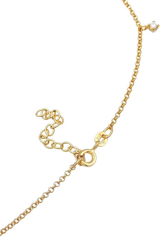 Gouden ketting, dichtbij detail van de sluiting en het '925' merkteken.