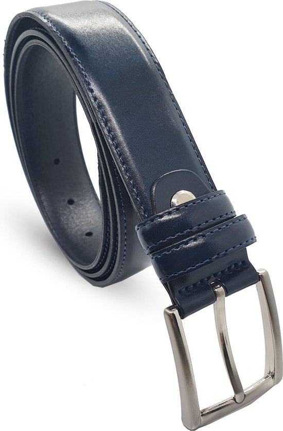 SK Leather Men's Trouser Belt - Ceinture de vêtements Blauw