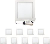LED Paneel Downlight 18W Slim Vierkant WIT (pak van 10) - - Blanc Froid 6000k - 8000k